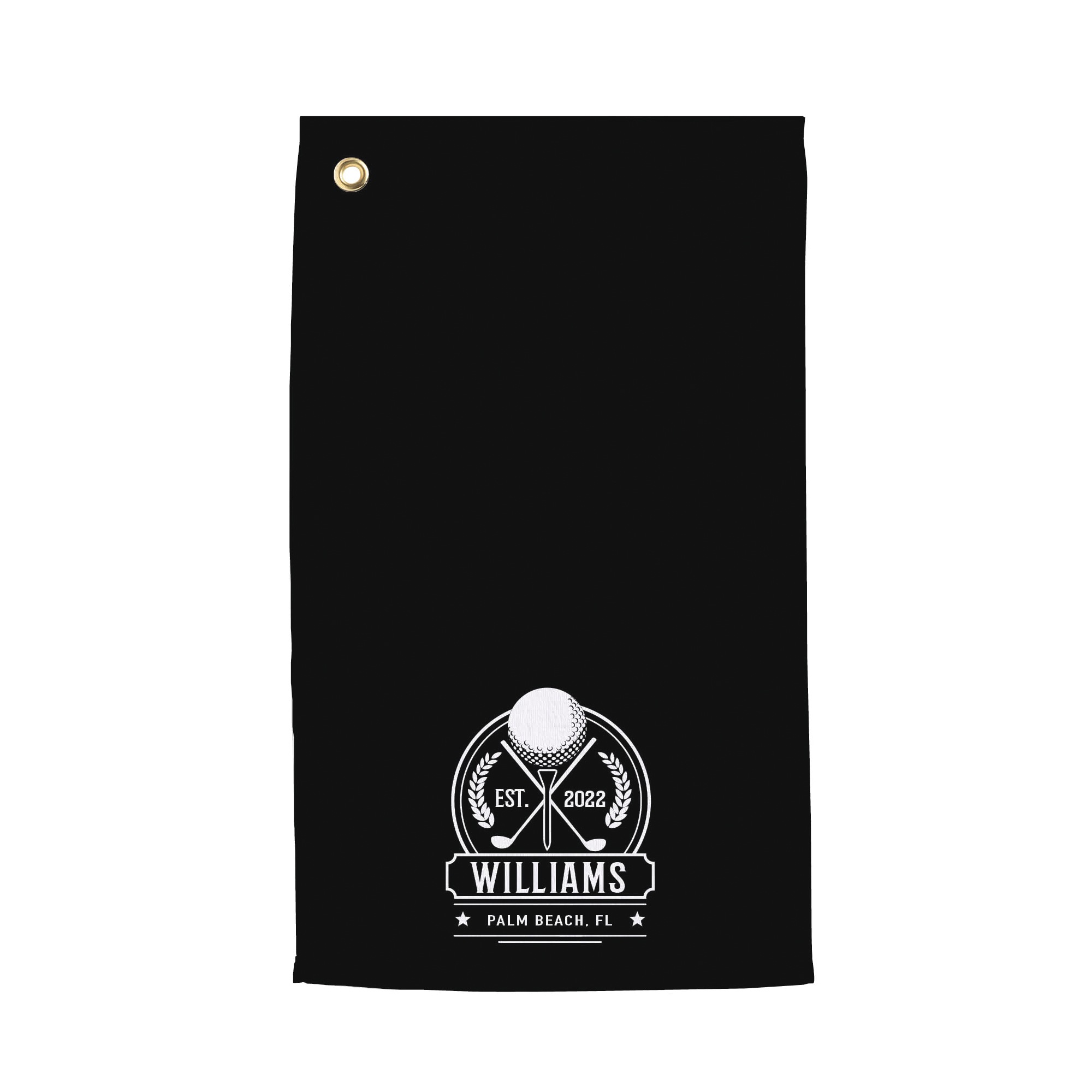 Personalized Laurels-Crest Golf Towel, , large