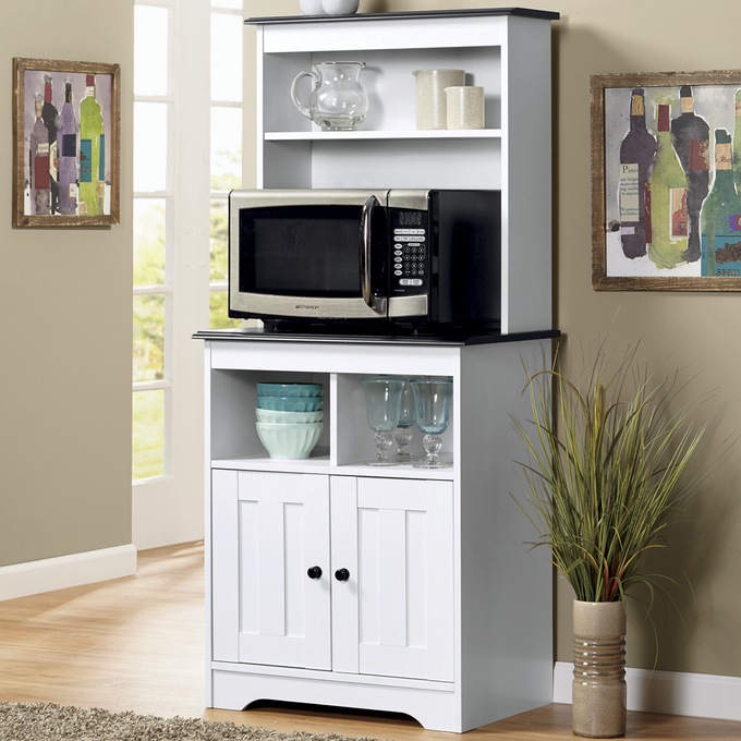 Katie Microwave Stand with Hutch, , large