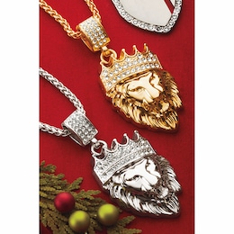 Men&#39;s Crystal Lion King Pendant, , large