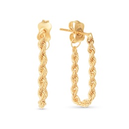 14K Gold Rope Earrings, , large