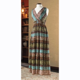 Goldie Metallic Print Maxi Dress, , large