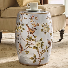 Floral Ceramic Stool, , large