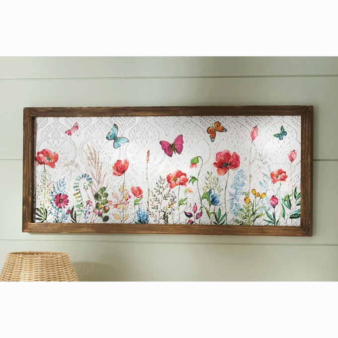 Wildflower Embossed Wall Art, Multi, large