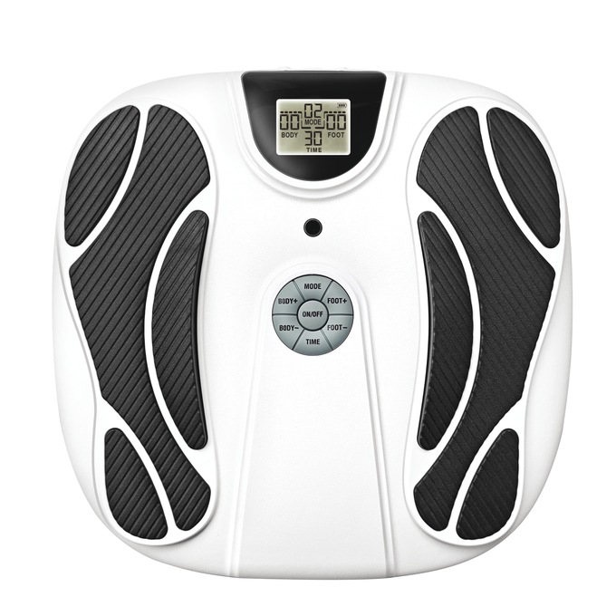 Circulation Plus Reviver EMS Foot & Calf Device with TENS Pain-Relief Pads, White, large