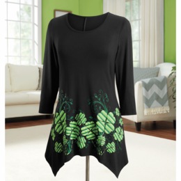 Holiday Print Tunic, Shamrock, large