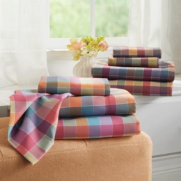 Color Connection Plaid Microfiber Sheet Set, , large