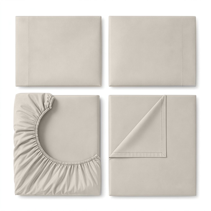 1200-Thread Count Sateen Sheet Set, Stone, large