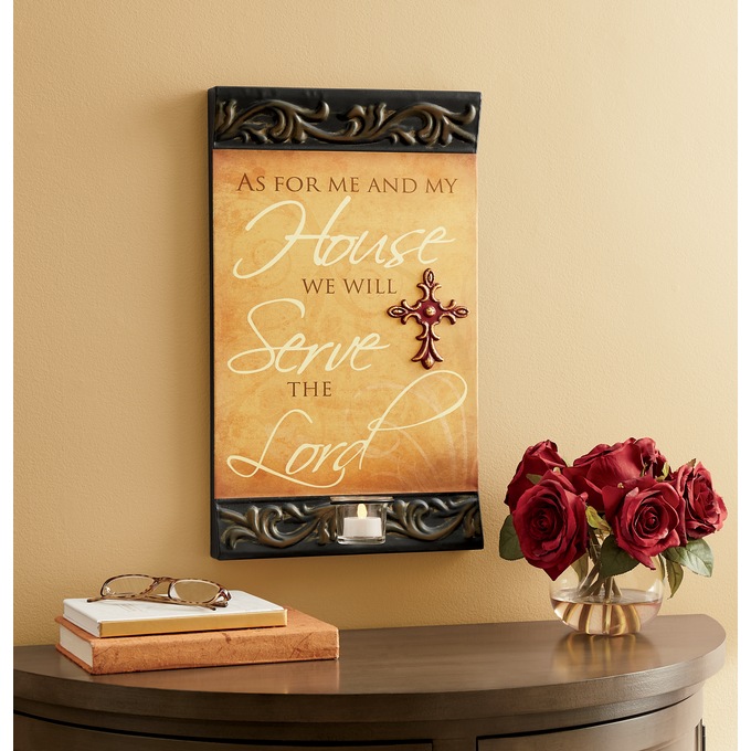 Serve The Lord Plaque with Votive, , large