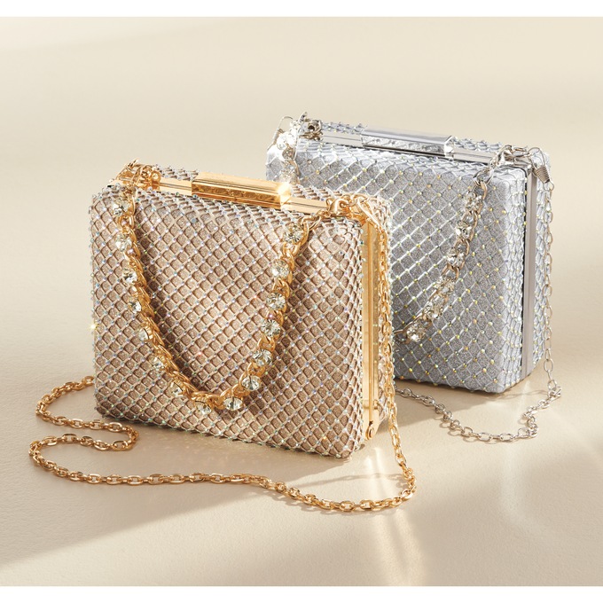 Rhinestone Evening Bag, , large