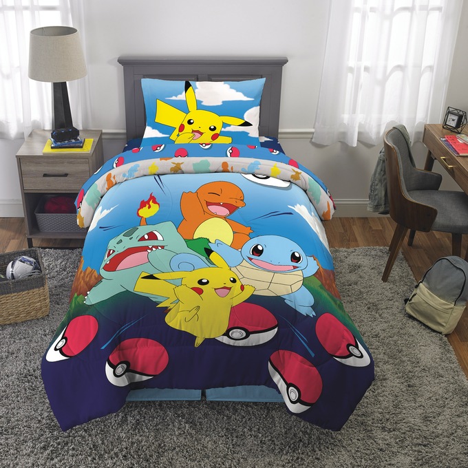 Blue Pok&eacute;mon Bedding Set - Twin, Navy, large