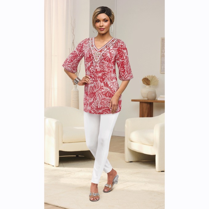 Catalina Tunic, Salsa Red, large