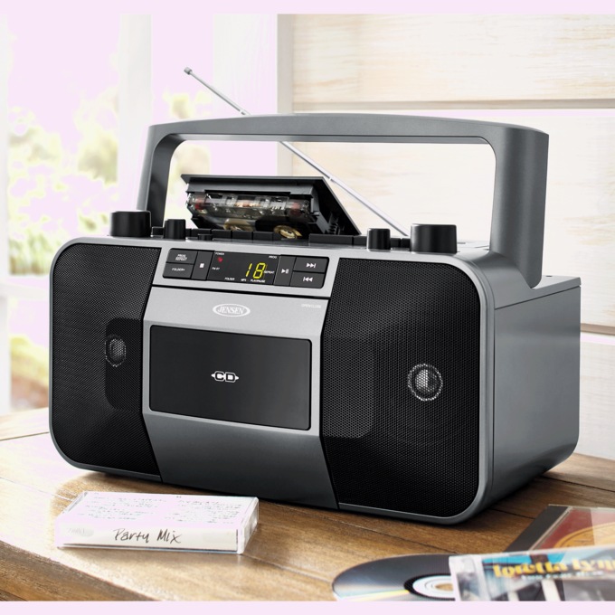 JENSEN Dual Cassette CD Boom Box, , large