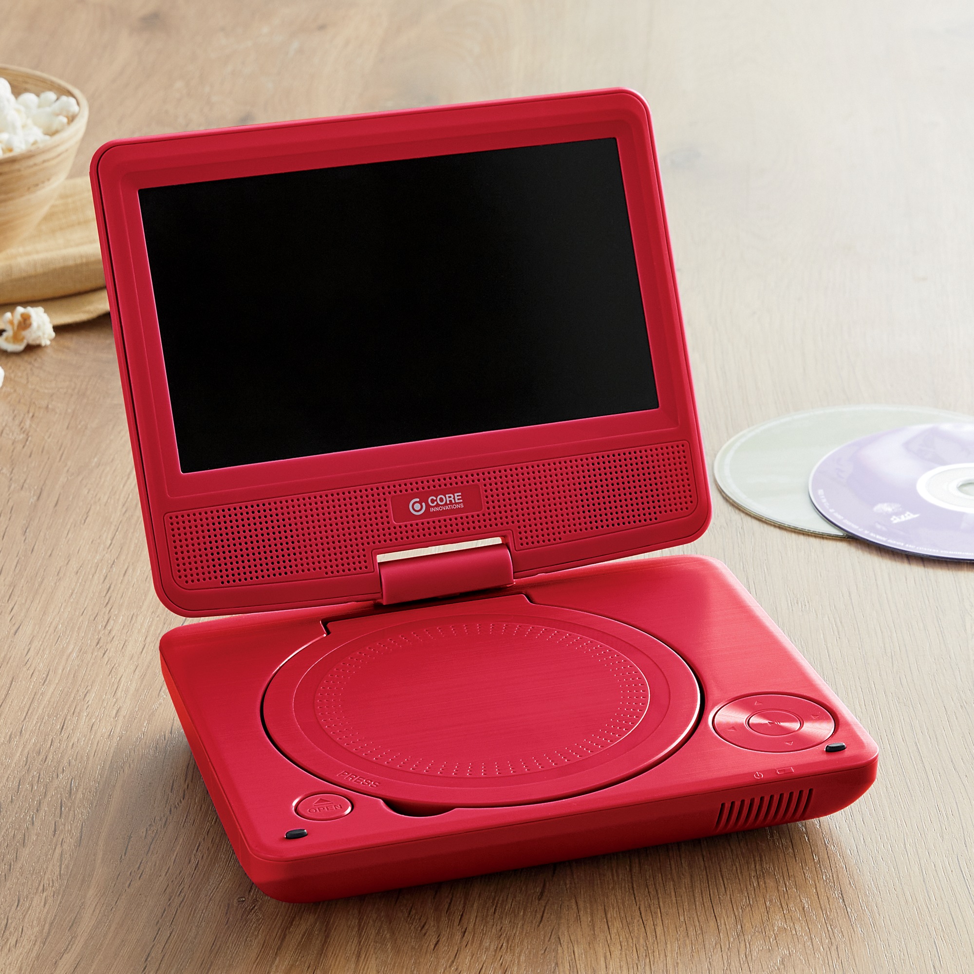 Core Innovations 7" Portable DVD Player, Red, large