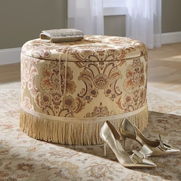 Cassandra Jacquard Storage Ottoman, , large
