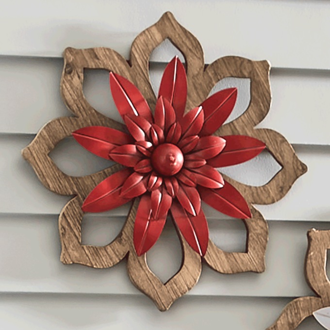 Wood & Metal Flower Art, , large