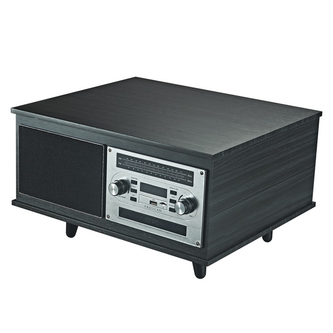 Proscan Nostalgia 7-in-1 Music System with Bluetooth, Black, large