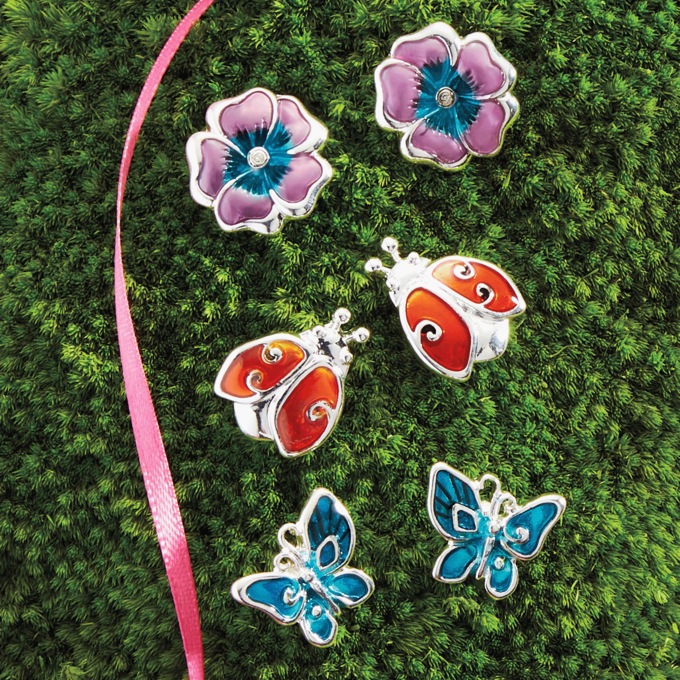 3 Pair Garden-Themed Post Earrings, , large