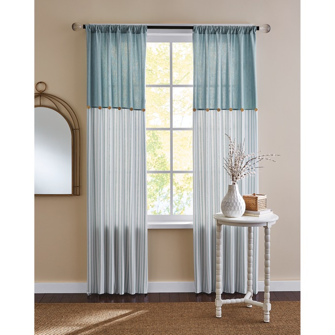 Cotton Striped Panel with Buttons, , large