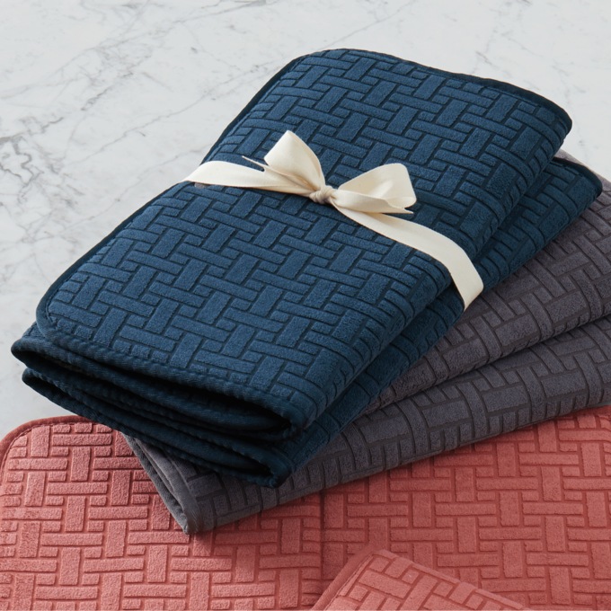 Set of 2 Kitchen Drying Mat, Navy, large