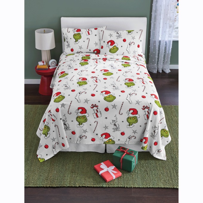 Grinch Flannel Sheet Set, , large
