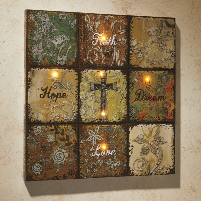 Lit Religious Squares Canvas, , large