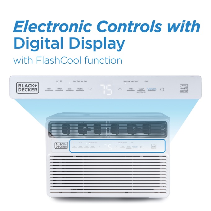 BLACK+DECKER 8000 BTU Window Air Conditioner with Inverter Technology, , large