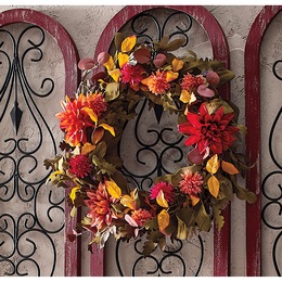 Fall Floral Wreath, , large