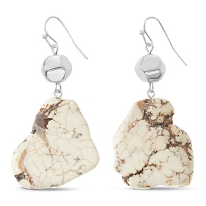 Faux-Stone and Beaded Earrings, , large