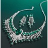 Crystal Necklace and Earring Set, Green, large