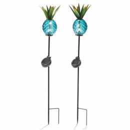 Set of 2 Solar Pineapple Stakes, , large