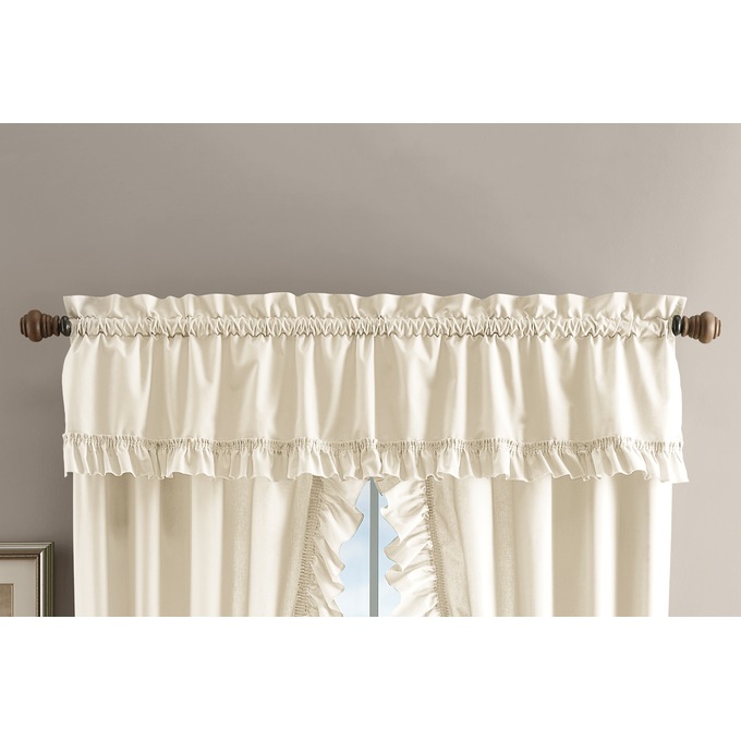 Mayfair Romantic Ruffled Semi-Sheer Cape Cod Valance, , large