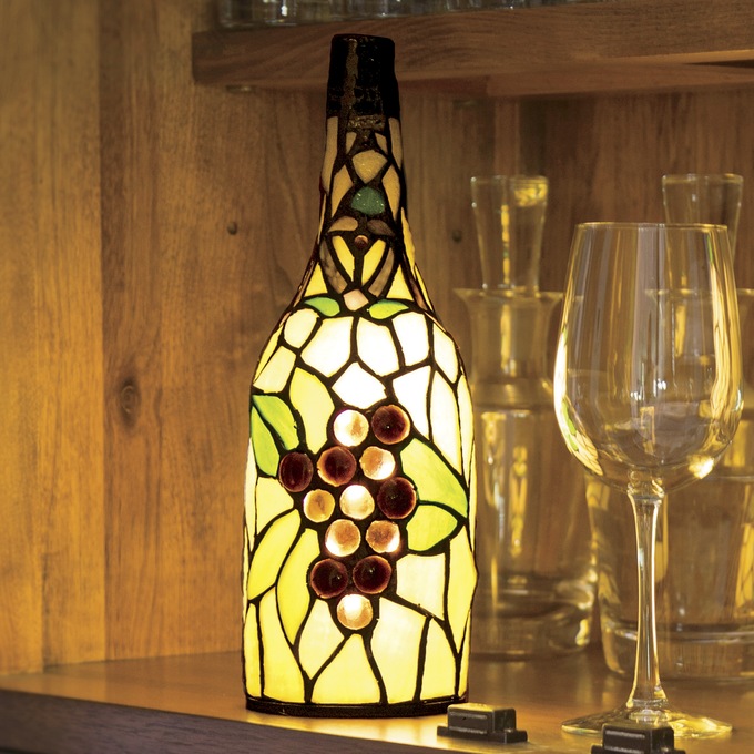 Stained Glass Wine Bottle Table Lamp Seventh Avenue