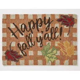 Happy Fall Plaid Indoor/Outdoor Mat - 20&quot; X 30&quot;, , large