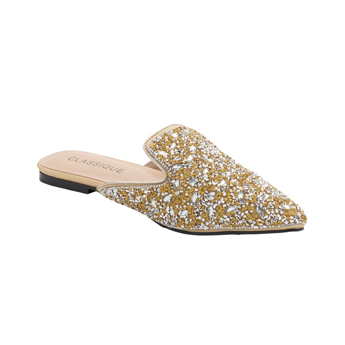 Rhinestone Satin Mule – Low Heel Slip-On Dress Shoe with Sparkling Crystals, , large