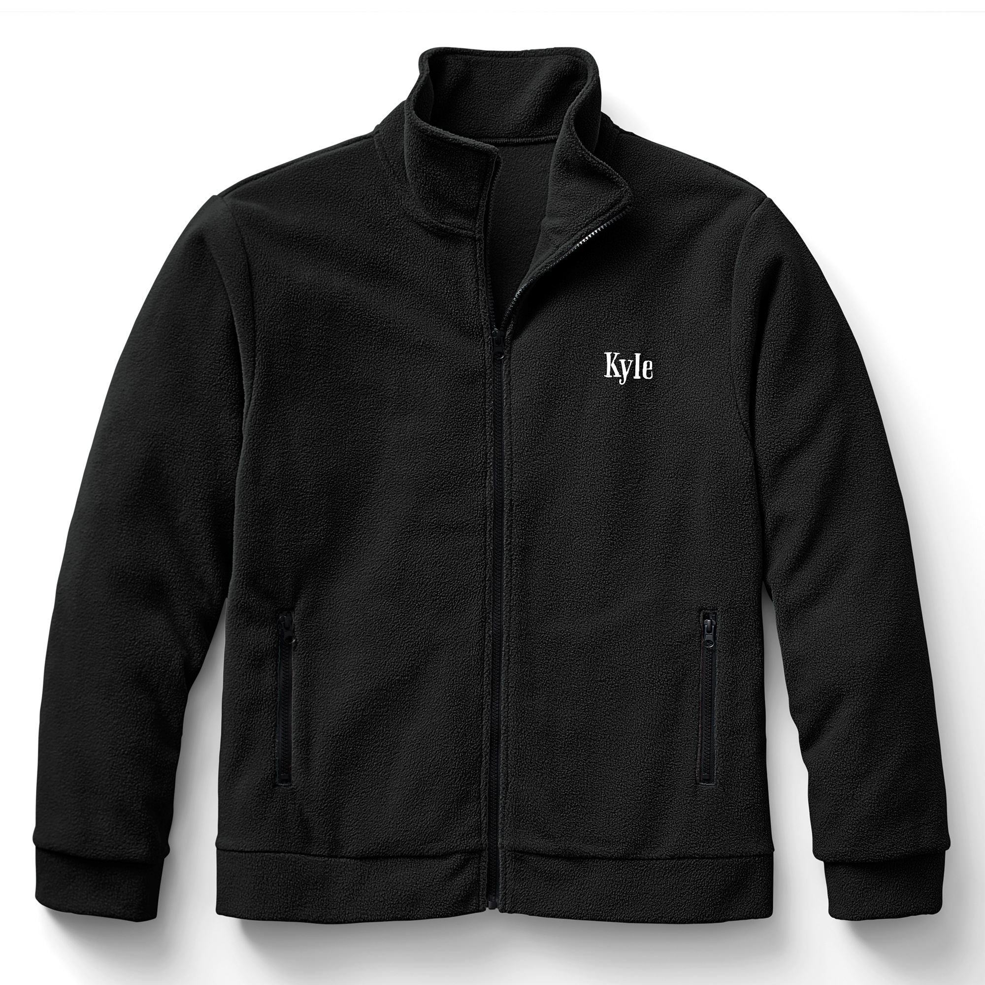 Personalized Men's Fleece Jacket with Front Zipper and Embroidered