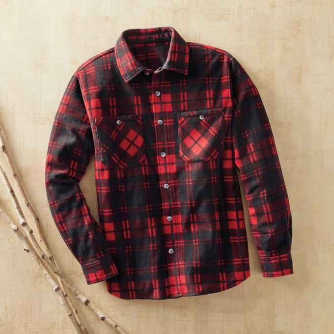 Microfleece Plaid Shirt, , large