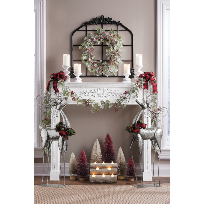 Frosted Mini Grape Leaf Garland and Wreath, , large