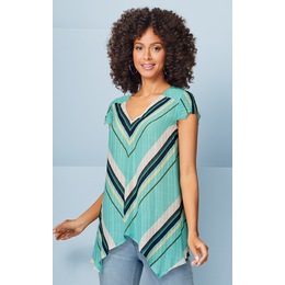 Handkerchief Tunic, Blue Multi Stripe, large