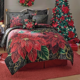 Gilded Poinsettia Complete Bed Set, , large