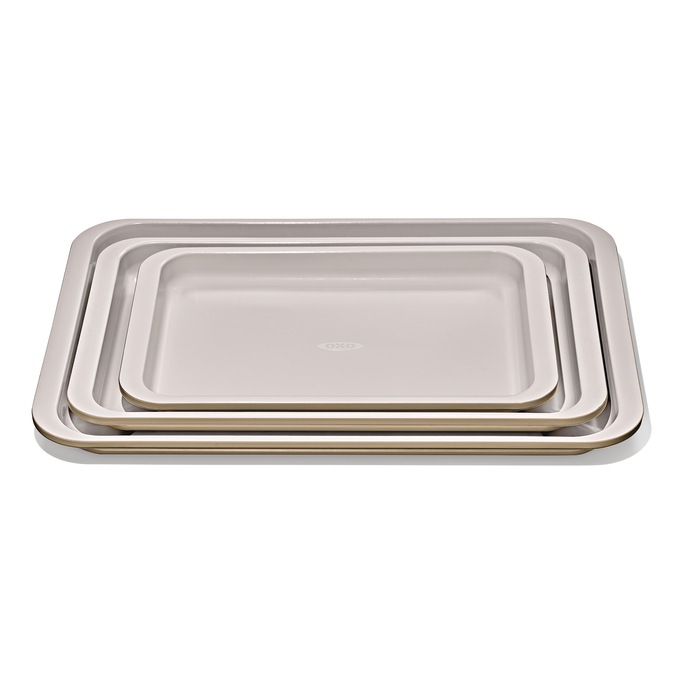 OXO Good Grips 3-Piece Nonstick Bakeware Set, Biscuit, large