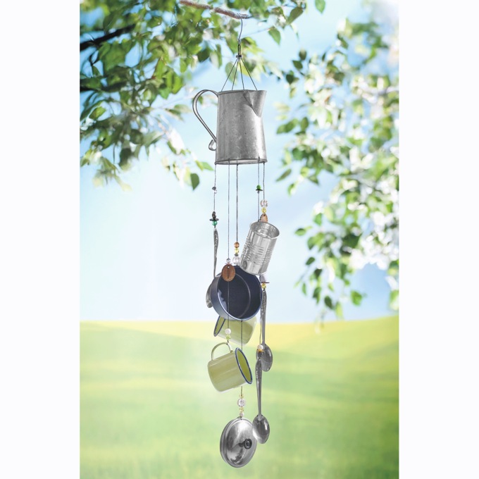 Coffee Time Wind Chime, Gray, large
