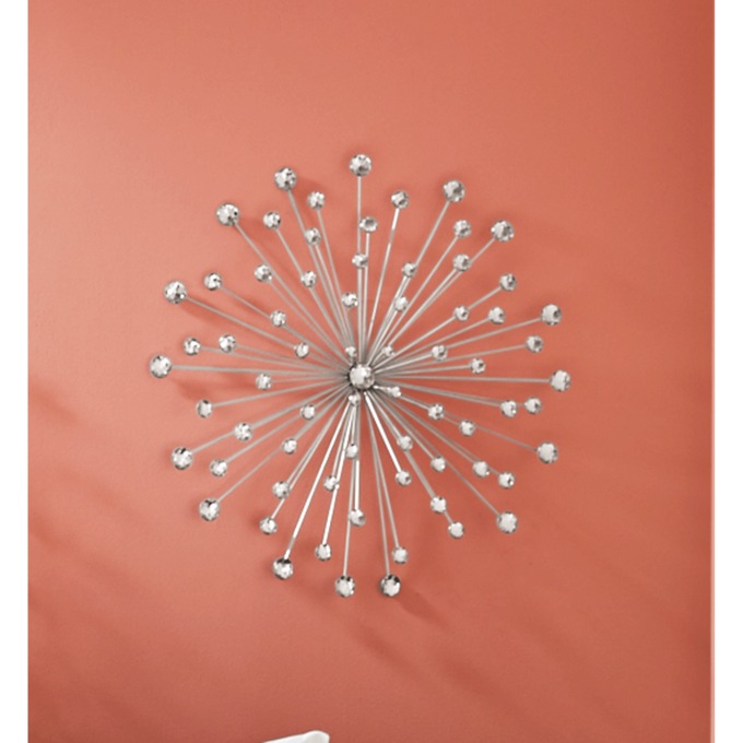 Dazzling Gem Wall Cluster, Silver, large