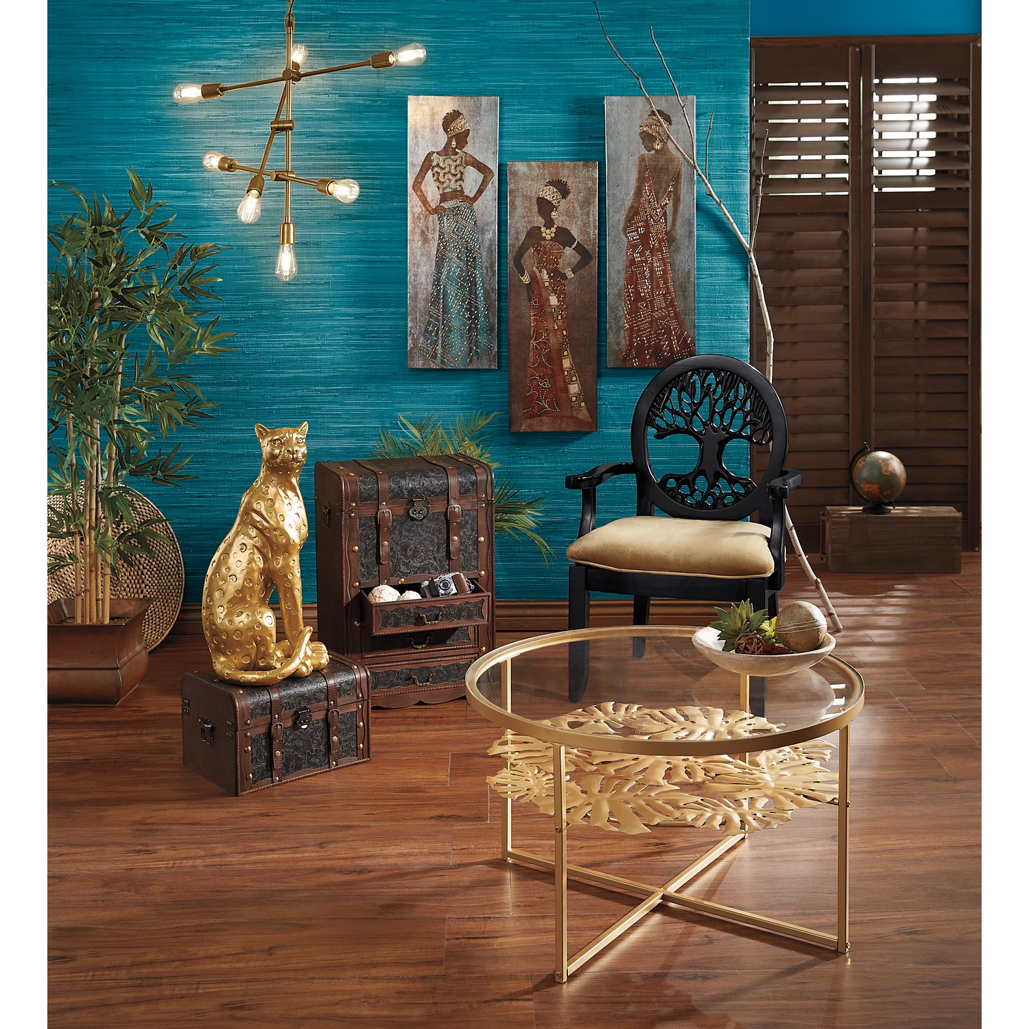 Nature-Inspired Leaf Design Coffee Table | Seventh Avenue