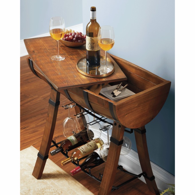 Wine Rack Barrel Table, , large