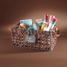 Labeled Woven Basket, , large