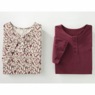 2-Pack Cotton Knit Henley Nightshirts for Women, , large
