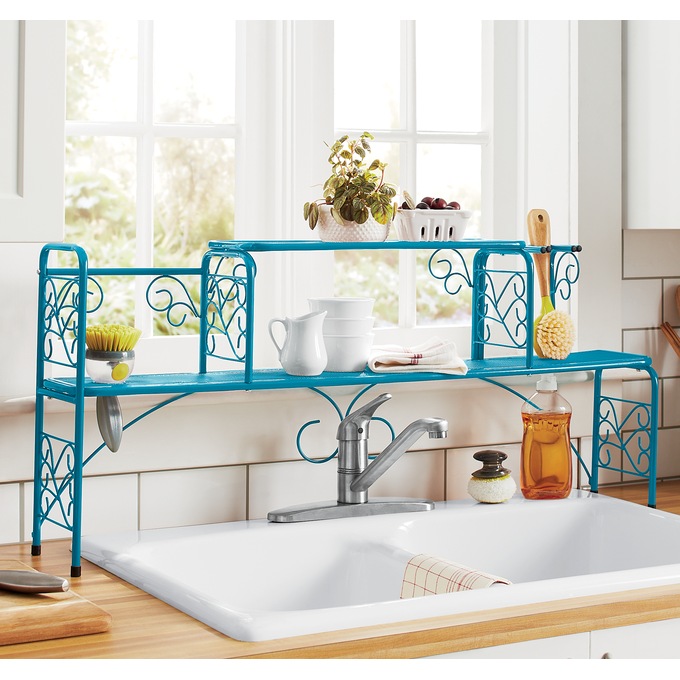 Scroll Sink Shelf & Dish Soap Drainer, , large
