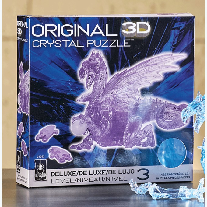 Dragon 3-D Puzzle, Purple, large