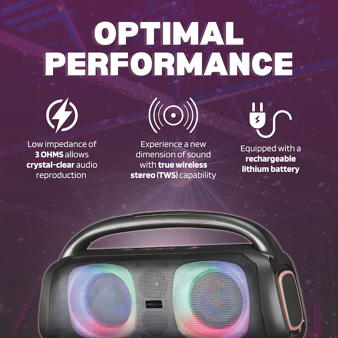 ProScan Portable Party Speaker with Bluetooth, , large