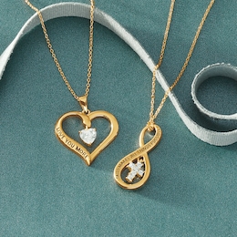 Cubic Zirconia Shape/Sentiment Pendant, , large